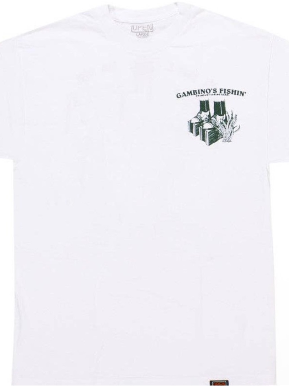 New Open 925 Gambino’s Fishin’ Size 3x White Graphic Tee - Men